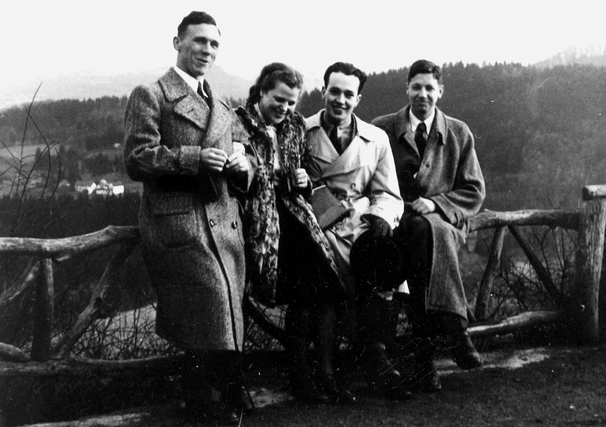 Adolf Luther with fellow students, 1943